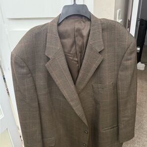 Adolfo Men's Brown Checkered Blazer